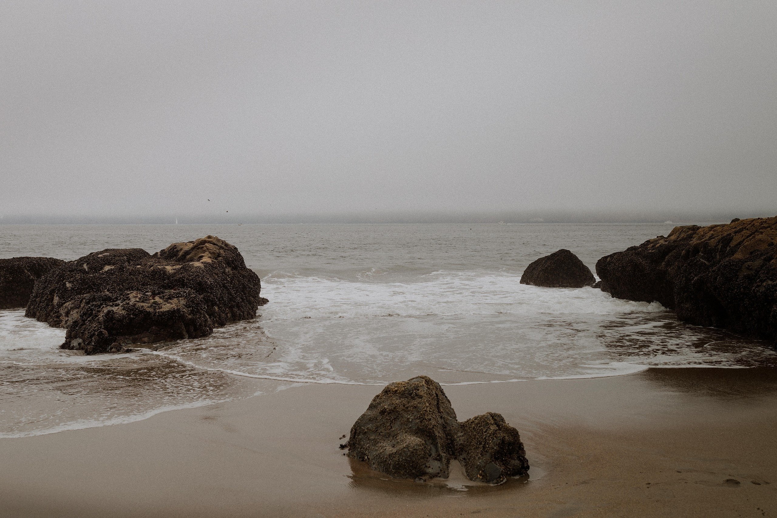 Early foggy morning at Baker Beach San Francisco
