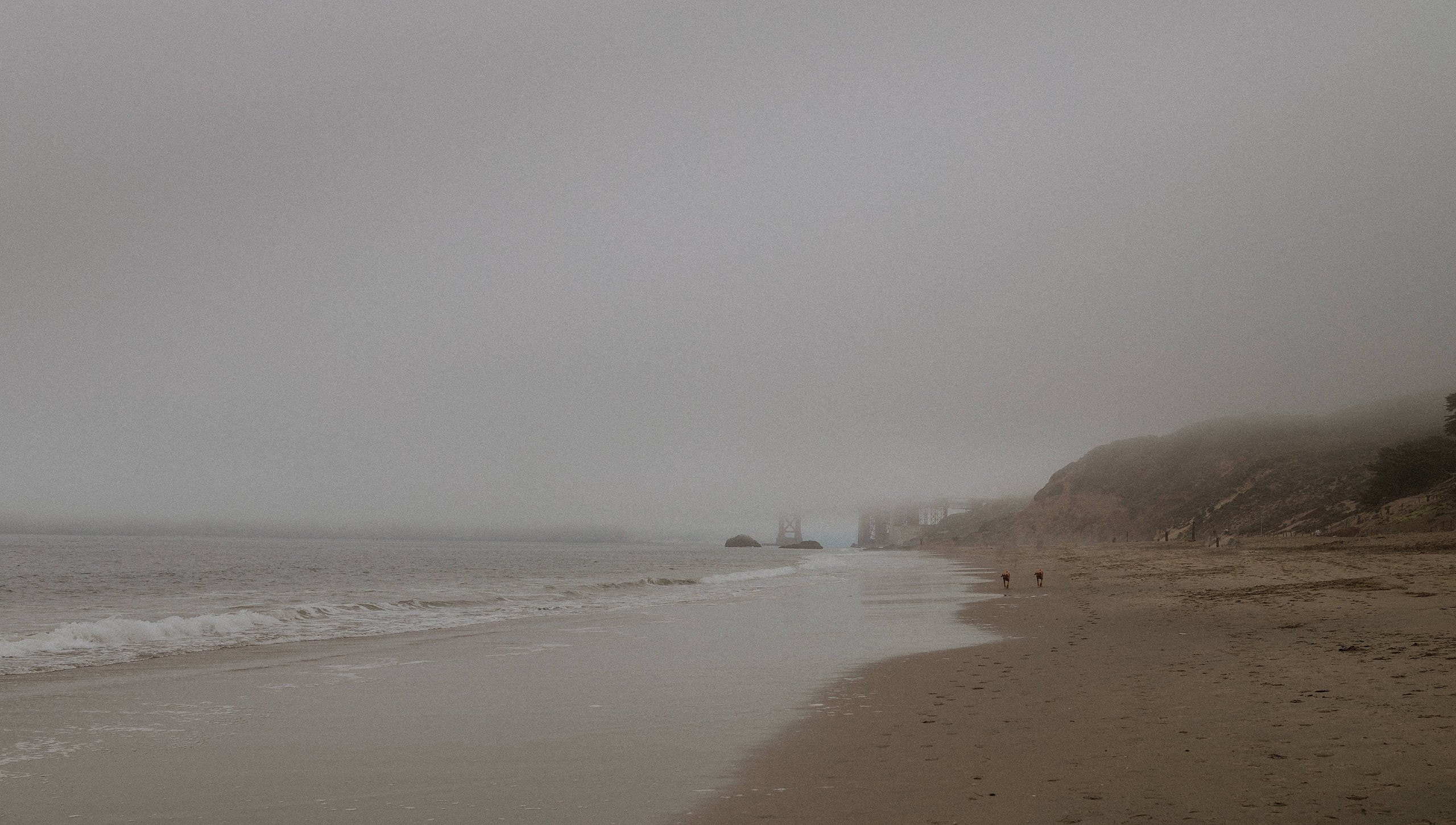 Early foggy morning at Baker Beach San Francisco