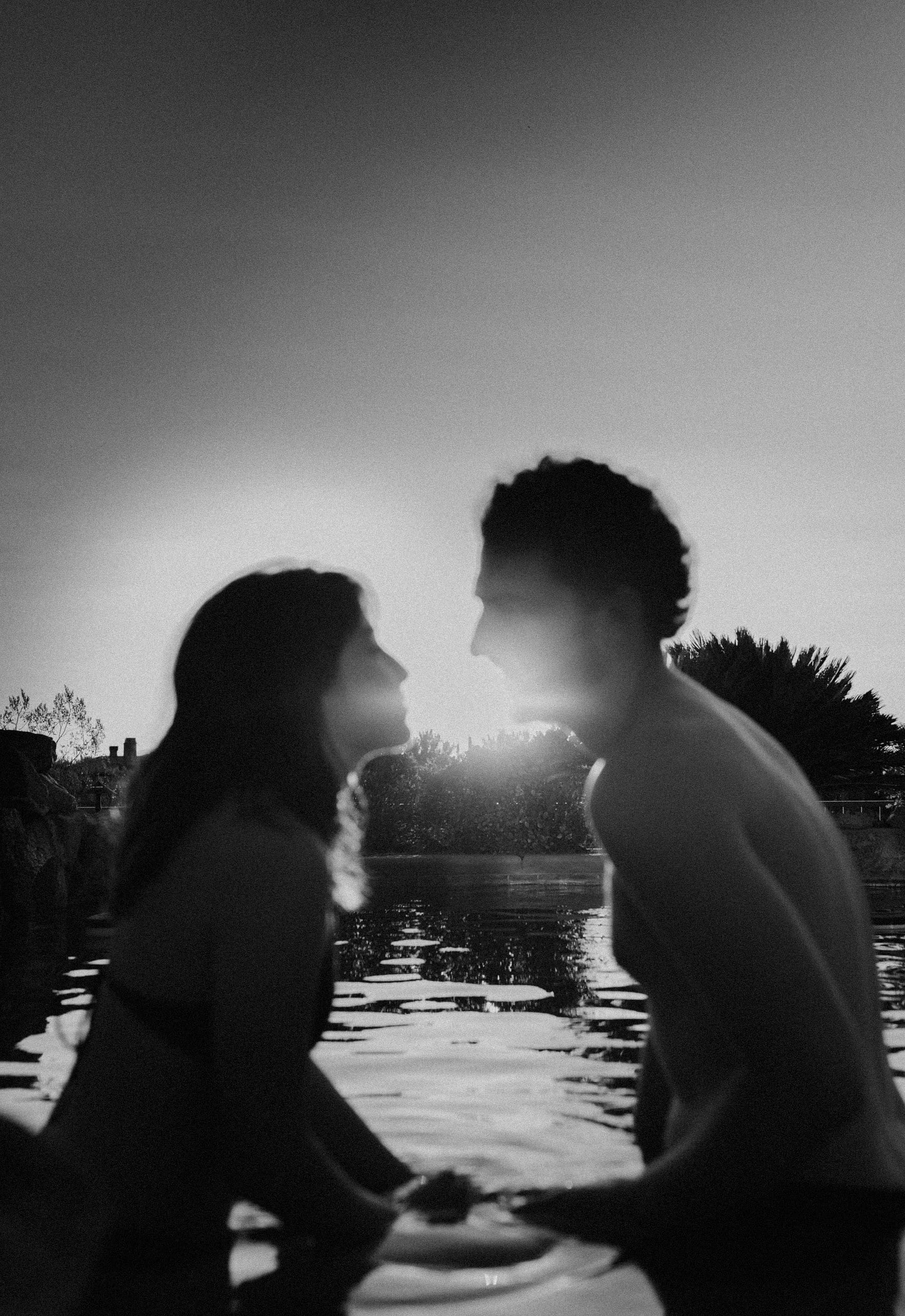 Sunset couples photos in Las Vegas Pool