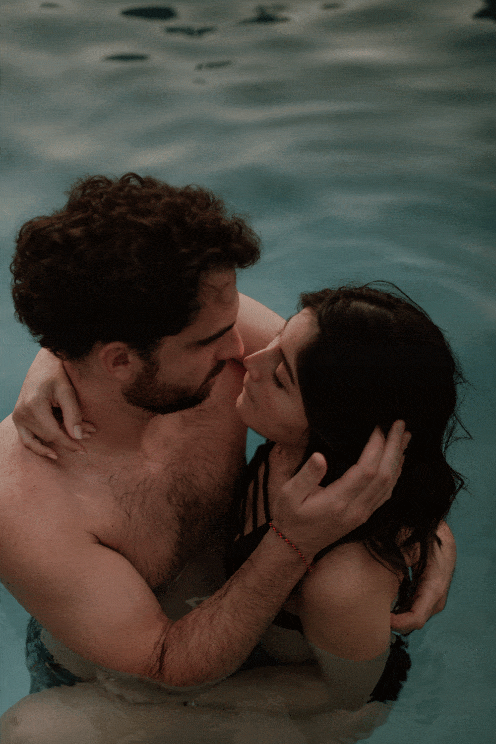 steamy couples session in the pool