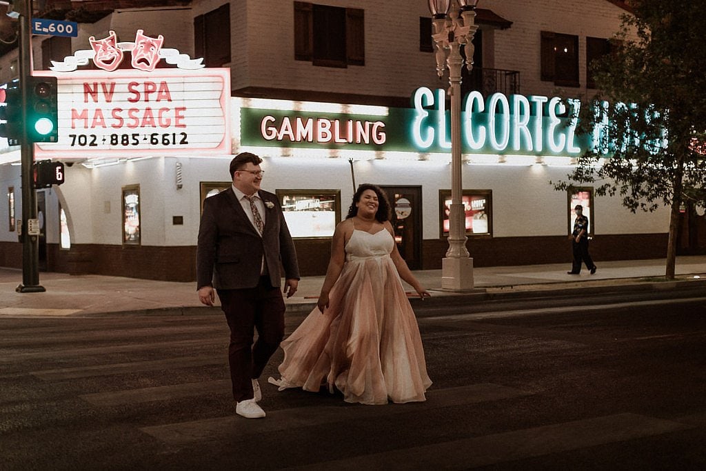 Downtown Las Vegas elopement on Fremont Street Neon Lights