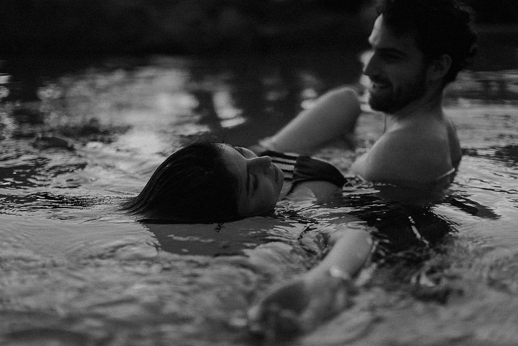 Las Vegas couples session in a pool romantic and intimate