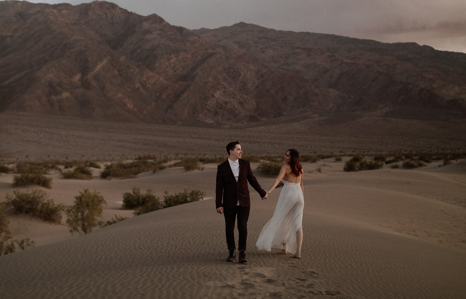 Adventure elopement in Death Valley Sand Dunes