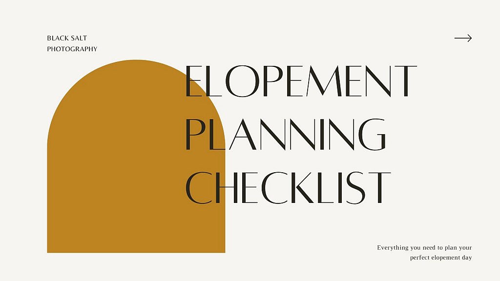 Elopement planning checklist make by Oregon Elopement photographer Black Salt Photography to help eloping couples plan their perfect wedding day without any stress