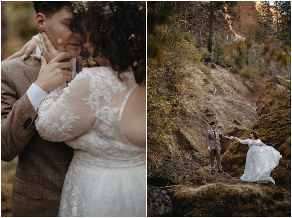 Wahclella Falls Elopements in the forest