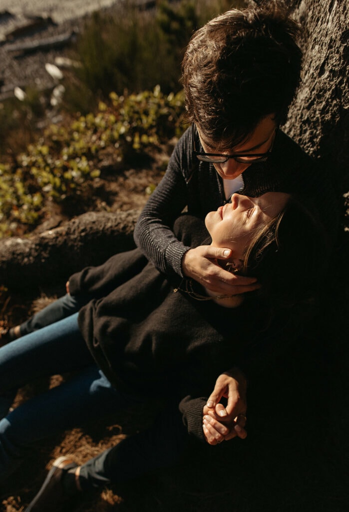 couples photos in Ecola State Park