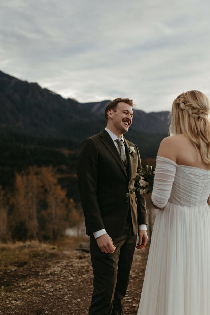 elopement ceremony at Government Cove