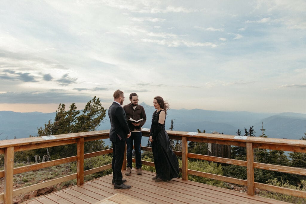 mountain top elopement ceremony