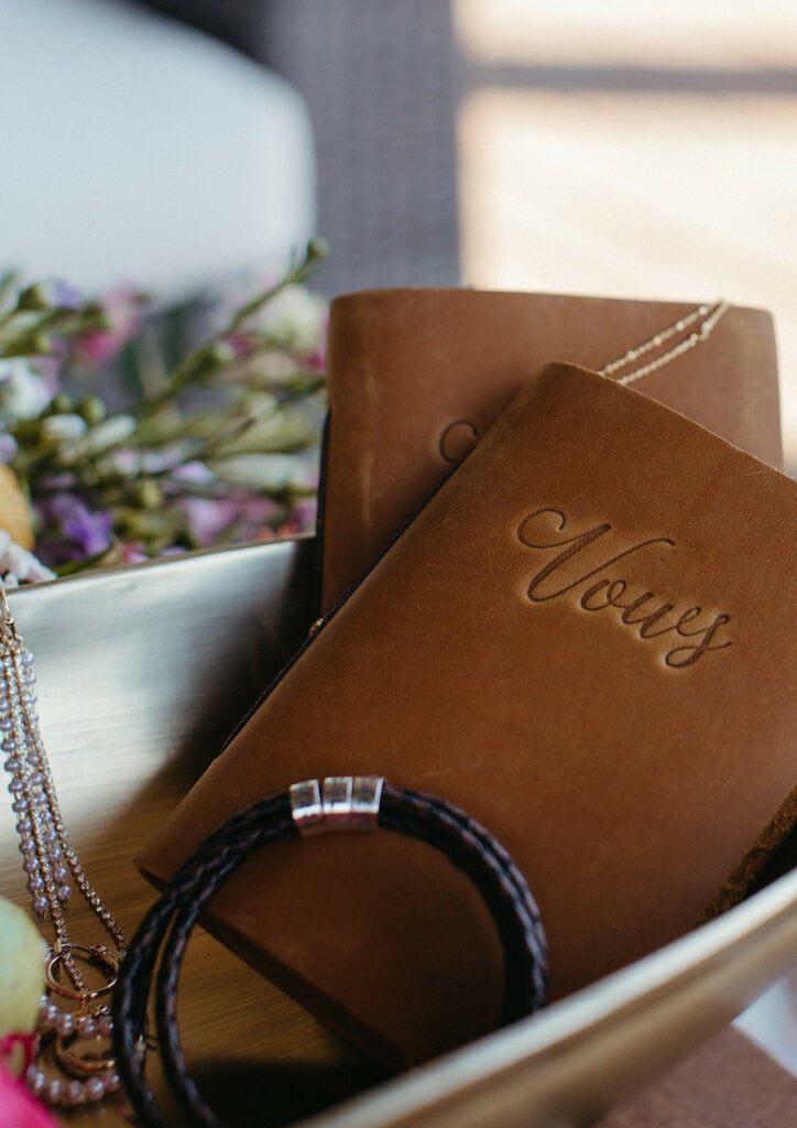 elopement details and vow books