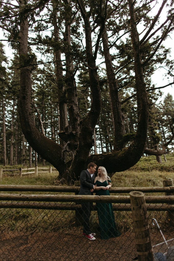 A couple standing in front of the Octopus Tree
