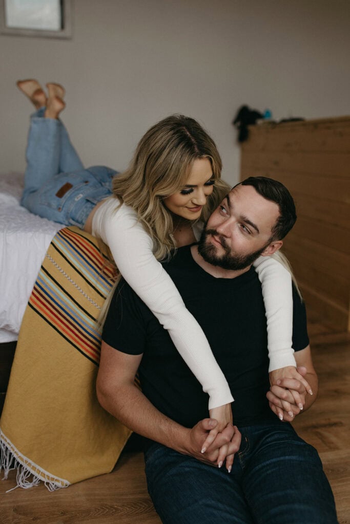A cozy in-home couples session